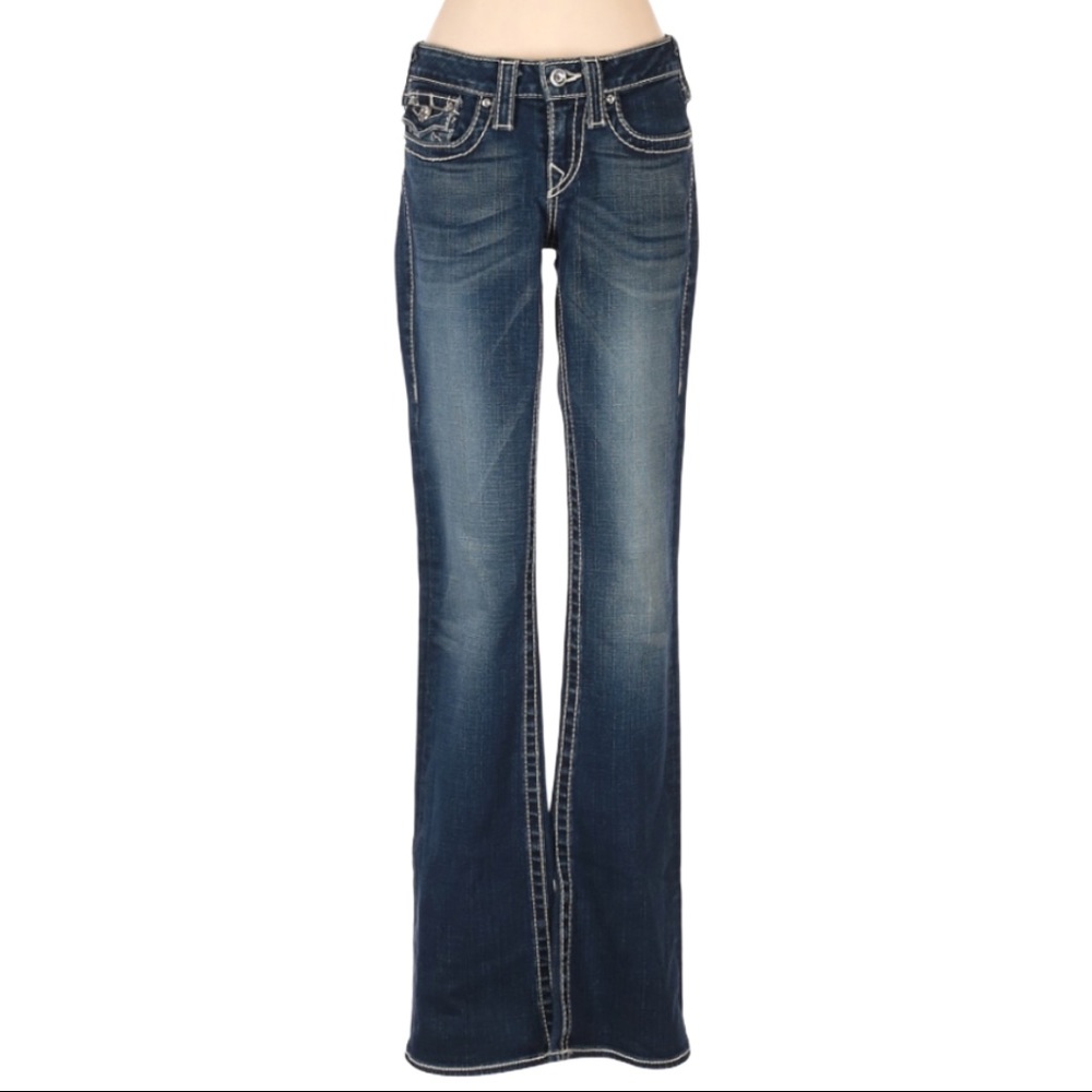True Religion Crystal Embellished Dark Denim Jeans